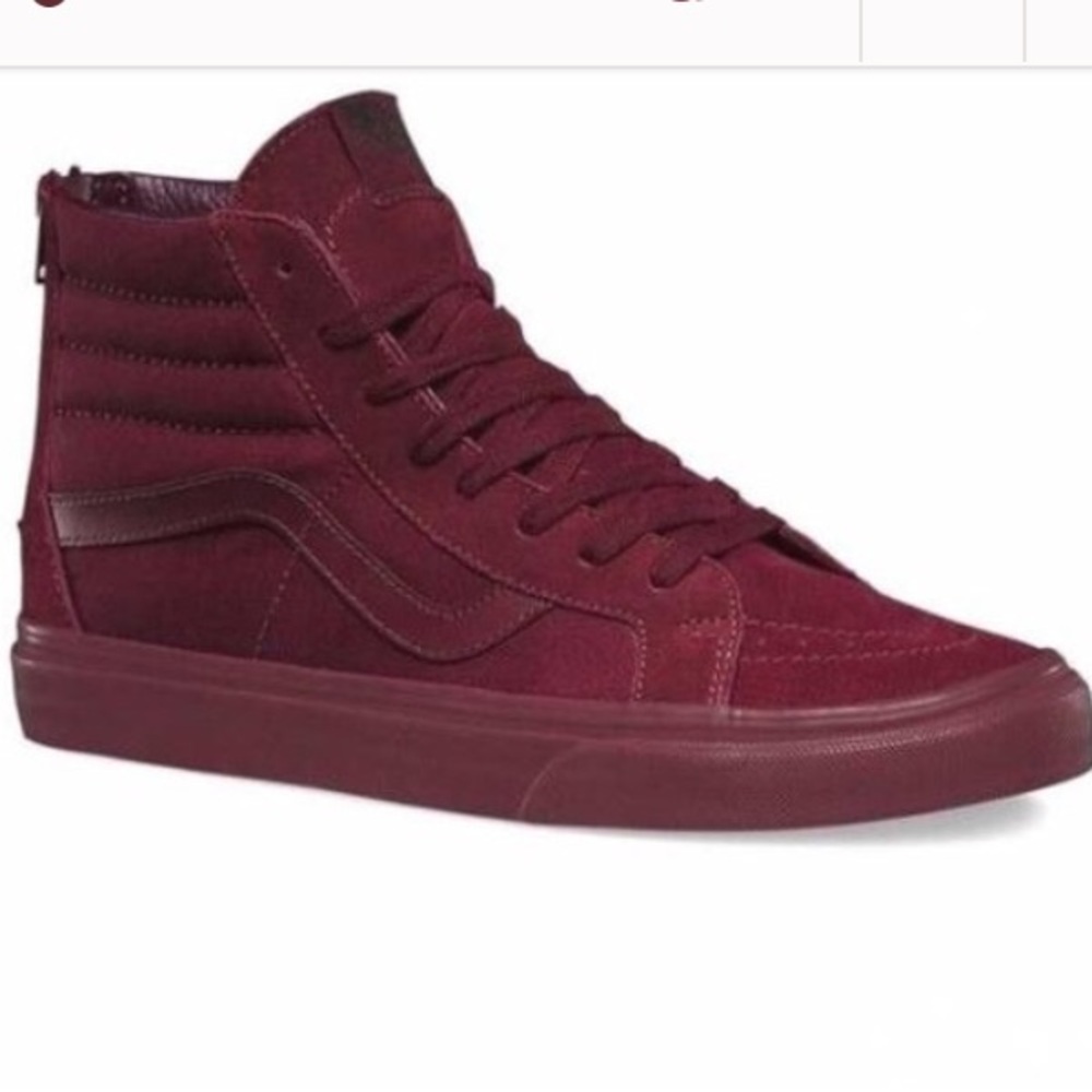 Cute burgundy hightop vans we can negotiate price